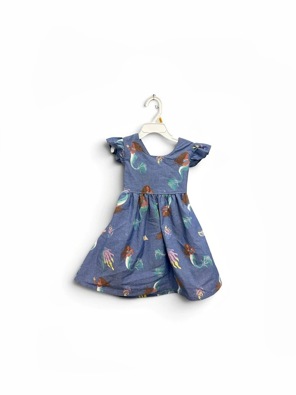 Little Mermaid Girls Blue Animal Print Dress Size 3T Like New